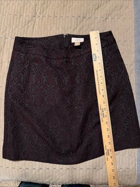 LOFT Dark Burgundy Textured Skirt